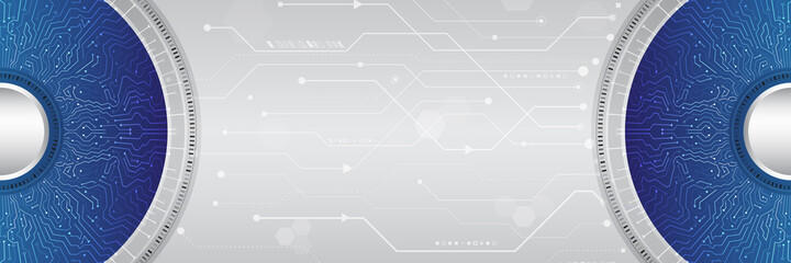 Abstract technology background. Futuristic digital innovation background. Wide Hi-tech communication concept.