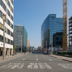 Fototapeta na wymiar View on Rue de la Loi or Wetstraat in Brussels