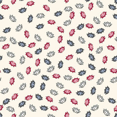 Lotus flowers scattered on a cream background seamless vector repeat, surface pattern design