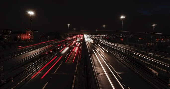 traffic on highway at night in Glasgow