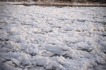 Broken Ice on a river