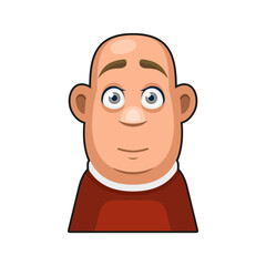 Cute overweight Boy Avatar Character. Young Man Cartoon Style Userpic Icon