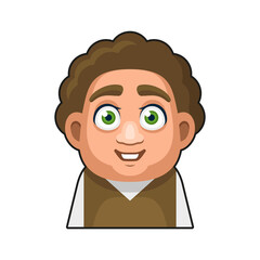 Cute overweight Boy Avatar Character. Young Man Cartoon Style Userpic Icon