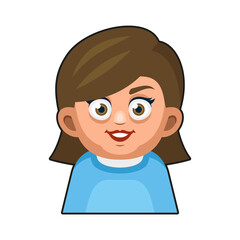 Cute overweight Girl Avatar Character. Young Woman Cartoon Style Userpic Icon