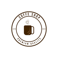 Coffee Shop Logos, Badges and Labels Design Elements set. Cup, beans, cafe vintage style objects retro vector illustration.
