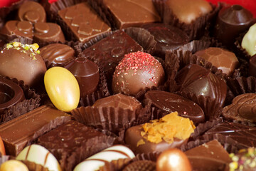 photo of different chocolate candies close-up