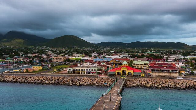 Basseterre, St. Kitts and Nevis town skyline