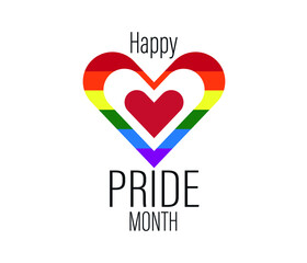 Pride moon poster vector design with line colorful rainbow text.  LGBT Pride for Lesbian Gay Bisexual and Transgender Design Element.