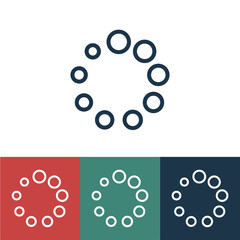 Linear vector icon with loading from circles