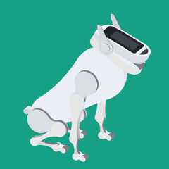 The mechanical robot dog, futuristic pet.