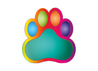 Fototapeta na wymiar Hunde oder Katzen Pfote in leuchtenden Farben
