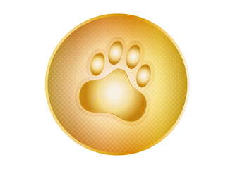 Fototapeta premium goldener Medallion Anhänger mit Hunde/Katzen Pfote