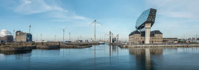 Deurstickers Skyline of the Port of Antwerp © Erik_AJV