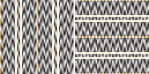 Stripe pattern set textured in black, gold, beige. Seamless herringbone lines graphic for autumn winter dress, trousers, skirt, shirt, pyjamas, other trendy casual everyday fashion textile print.