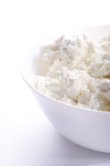 cottage cheese on a white plate