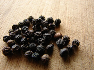 black peppercorns, close up