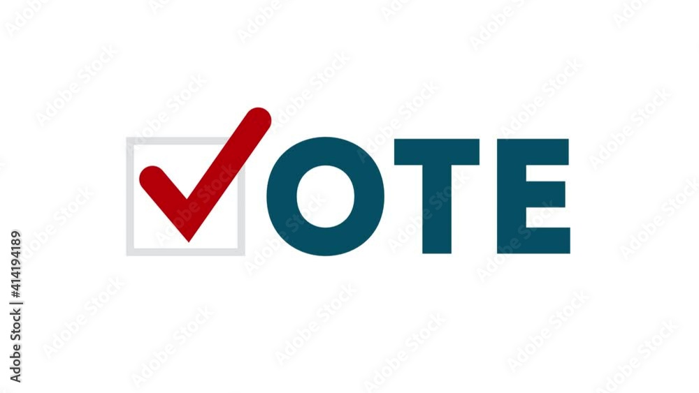 Poster red white and blue glass vote reveal 4k loop features red, white, and blue glass lines coming on and