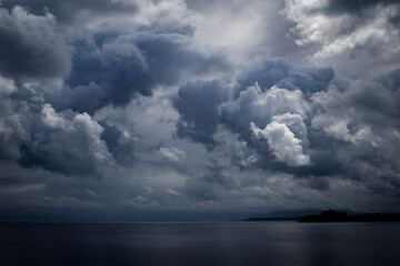 Fototapeta na wymiar black cloudy dramatic sky