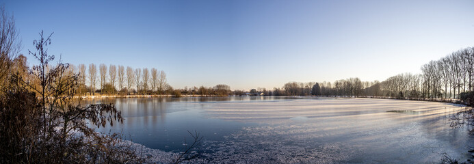Fototapeta premium A winter landscape at Puyenbroeck Wachtebeke