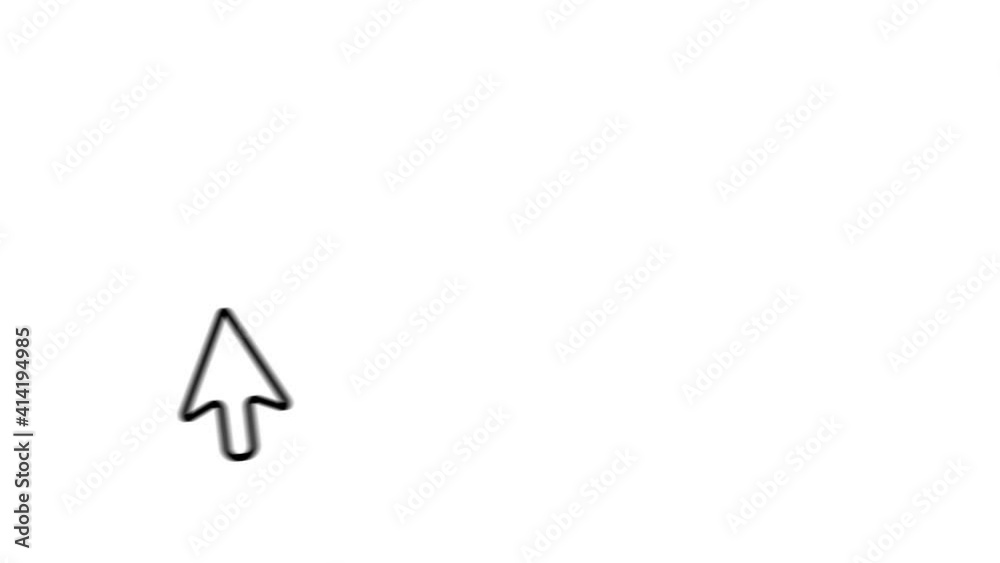 Aufkleber Mouse pointer arrow movement and clicking animation