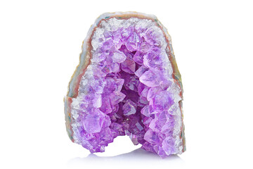 Amazing rare shape sparkly Violet Crystal Stone macro mineral surface. Purple rough Amethyst quartz...