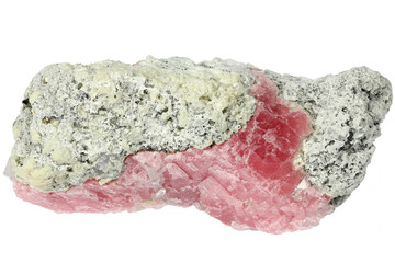 rhodochrosite from Guangxi, China isolated on white background