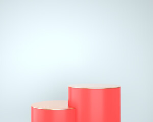 Abstract geometric shapes of product display with minimal and modern concepts, pedestal, podium, stand, 3D rendering.