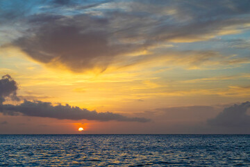 Caribbean, Grenada, Mayreau Island. Caribbean sunset.