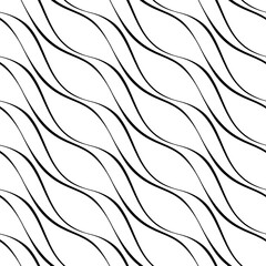Fototapeta premium Vector geometric seamless pattern. Modern geometric background with wavy lines.