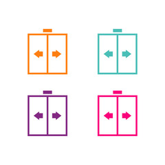 Set of Sliding door vector icon, automatic door icon