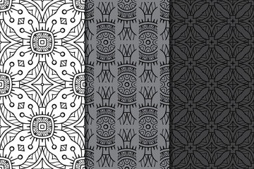 Collection seamless patters with mandala