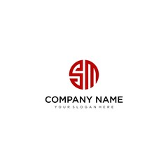 Letter SM line logo design. Linear creative minimal monochrome monogram symbol. Universal elegant vector sign design. Premium business logotype. Graphic alphabet symbol for corporate business identity