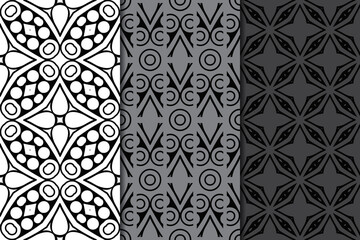 Collection seamless patters with mandala