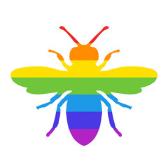 Colorful Rainbow Bee - Isolated Vector Animal