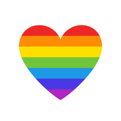 Colorful Rainbow Heart - Isolated Vector Symbol