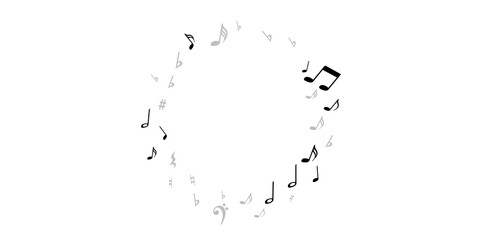 Musical note symbols vector background. Melody