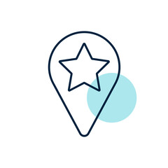 Fototapeta premium Star favorite pin map icon. Map pointer, markers