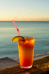 Tropical drink, Grand Turk Cruise Port, Grand Turk Island, Turks and Caicos Islands, Caribbean.