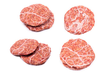 Burger cutlet isolated on white.