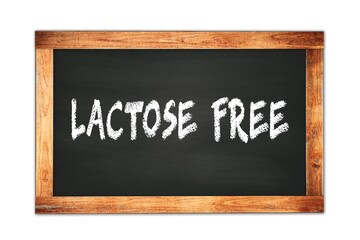 Obraz premium LACTOSE FREE text written on wooden frame school blackboard.