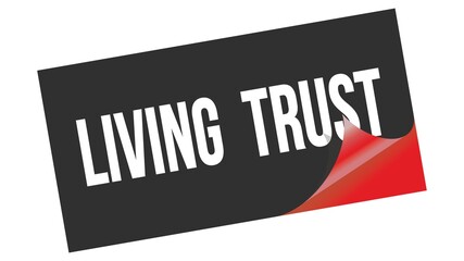 LIVING  TRUST text on black red sticker stamp.