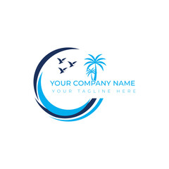 creative tour and travel agency logo design vector for comapny