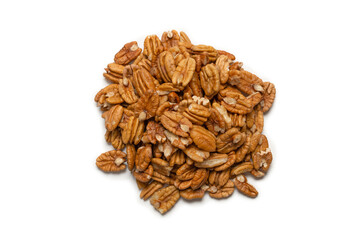 Pecan-nut isolated on white background.