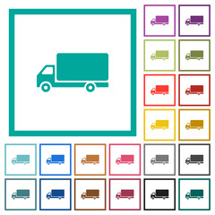 Freight car flat color icons with quadrant frames