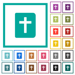 Obraz premium Holy bible flat color icons with quadrant frames