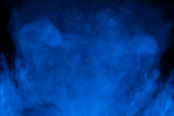 Blue steam on a black background.