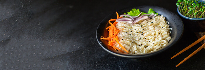 rice seafood noodles or wheat glass cellophane pasta salmon on the table meal snack top view copy space for text food background image rustic diet pescetarian