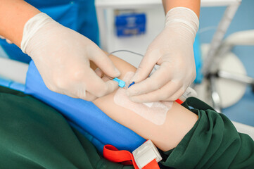 Placing a catheter for a patient to administer drugs