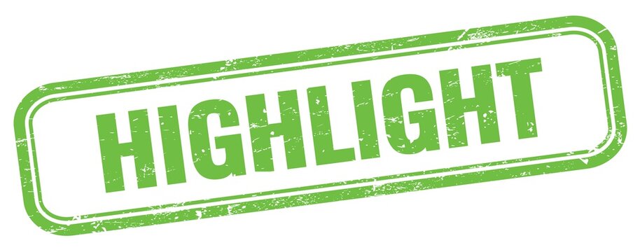HIGHLIGHT text on green grungy vintage stamp.
