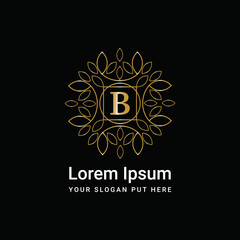 Monogram ornament letter B logo design vector icon